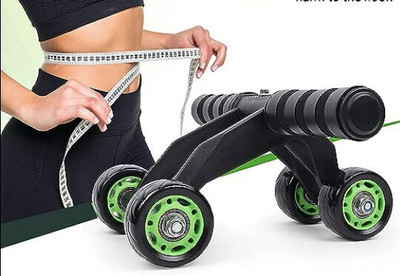 DHEER SC AB Roller 4 Wheel Home Workout Machine Abdominal Carver Ab Exerciser(Black, Green)