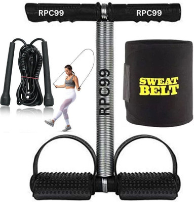 RPC99 Tummy Trimmer Single Spring Black With Skipping Rope,Yoga,Home Gym Equipments Ab Exerciser(Black)
