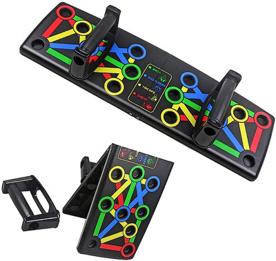 anythingbasic. Portable Plastic Push Board System, 14-in-1 Body Building Exercise Tool Black Ab Exerciser(Multicolor)