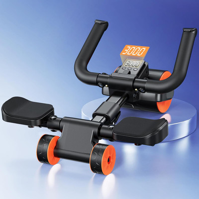 Deoxys Ab Wheel Roller with Elbow Support and Timer, Automatic Rebound Ab Exerciser(Multicolor)
