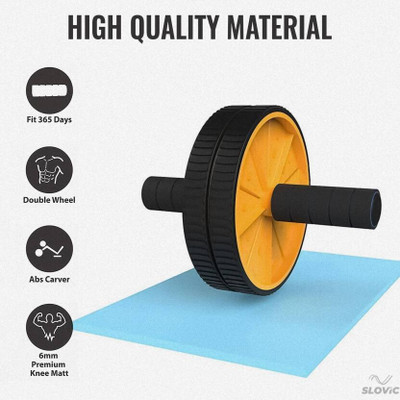 Dynamo Double Wheel Ab Roller Gym For Exercise Fitness Equipment Ab Exerciser (Yellow) Ab Exerciser(Yellow)
