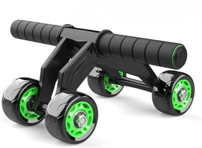 GJSHOP 4 Wheel AB Wheel Roller-Abdominal Fitness Training and Stomach Exerciser Machine Ab Exerciser(Green, Black)