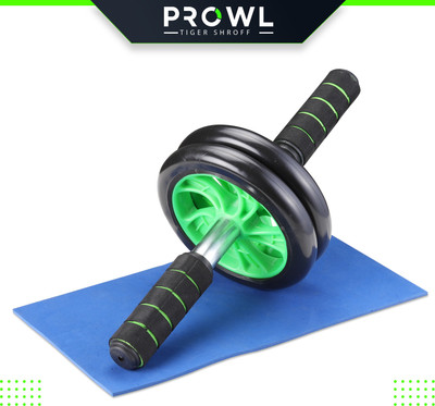 PROWL by Tiger Shroff Double Ab Wheel Roller With Knee Pad | Abs Roller | Exercise Roller Ab Exerciser Ab Exerciser(Green)