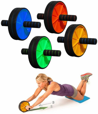 URFAVSTORE Double Wheel Abs & Exercise Roller | Anti-Skid Wheel Base, Non-Slip PVC Handles Ab Exerciser(Multicolor)