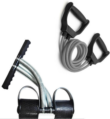 IPLLIVE Tummy Trimmer + Resistance Band Toning Tube Ab Exerciser Home Gym Workouts Ab Exerciser(Black)