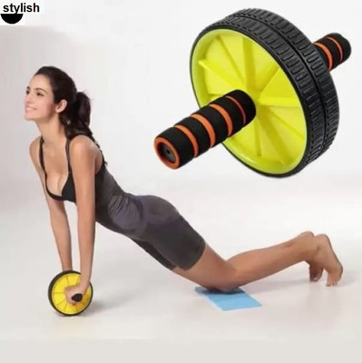 Garvan A345 Double Wheel Ab Roller For Gym Exercise Ab Workout Yellow (pack of 1) Ab Exerciser(Yellow)