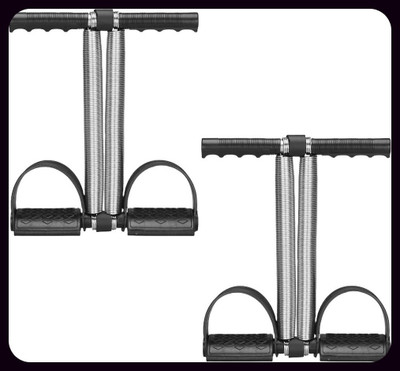 Athlian New_Set of 2 Double Spring Tummy Trimmers - Ab Exercise Equipment for Home Ab Exerciser(Black)