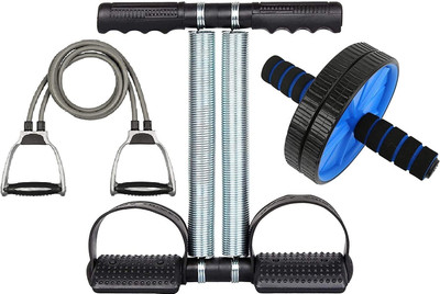 HOC Double spring Tummy Trimmer , Ab Roller and Toning tube Combo Ab Exerciser(Multicolor)