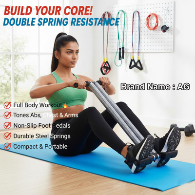 AG Enterprises Fitness Pro Double Spring Tummy Trimmer | Durable & Multi-Functional Trainer Ab Exerciser(Black)