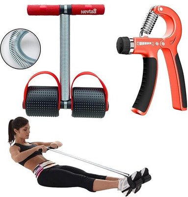 Nevtaa Fitness Set with Tummy Trimmer and Hand Gripper Ab Exerciser(Red, Black)