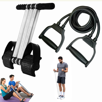 Qucikfit Combo Of 2 Triple Spring Tummy Trimmer, & And Toning Tube Waist Trimmer Ab Exerciser(Black)