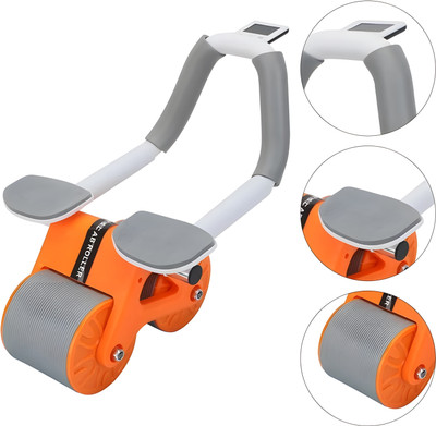Breewell Roller Wheel with Elbow Support, Automatic Rebound dominal Wheel Ab Exerciser(Multicolor)