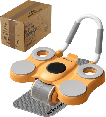Wearslim Automatic Rebound Professional Ab Wheel Roller with 4 Base Elbow Support & Timer Ab Exerciser(Orange)