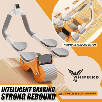 Whipbird New Upgraded Automatic Rebound Abdominal Wheel with 4 Elbow Support with Timer Ab Exerciser(Multicolor)