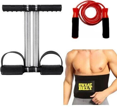 Trends Maker Double Spring Tummy Trimmer and Sweat Slim Belt(Combo pack 3) Ab Exerciser(Multicolor)