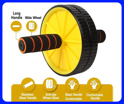 Y2M New Abdominal Double Wheel Ab Roller Gym For Exercise Fitness Equipment Workout Ab Exerciser(Multicolor)