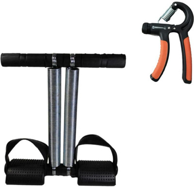 Jhaenterprise Double Spring Tummy Trimmer with Adjustable Hand Gripper Ab Exerciser(Multicolor)