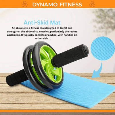 Dynamo Double Wheel Gym For Fitness Equipment Ab Exerciser (Black) Ab Exerciser(Black)