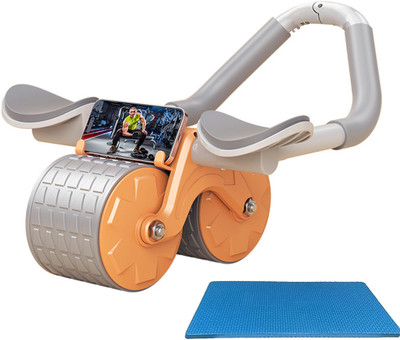 PROBEROS Ab Roller Set with Handle and Silent Knee Pad Mat for Exercise Gym Ab Exerciser(Orange)