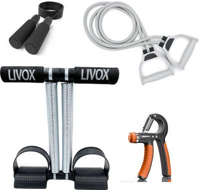 LIVOX Tummy Trimmer, Skipping Rope, Toning Tube, R Hand Grip For Home Workout Ab Exerciser(Multicolor)