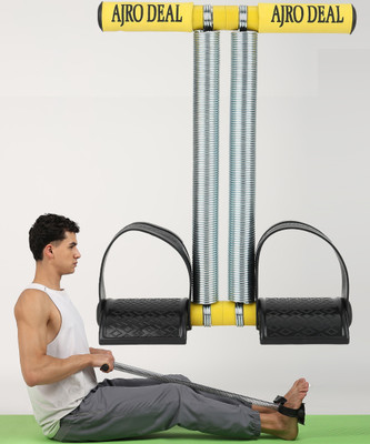 AJRO DEAL Double Spring Tummy Trimmer- Fitness Equipment (Black) Ab Exerciser(Yellow, Black)