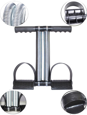 VACULACE COMBO OFFER DOUBLE TUMMY TRIMMER WITH DOUBLE TONING TUBE Ab Exerciser(Red)