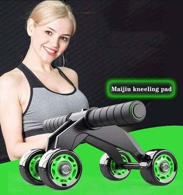 IPLLIVE Professional Abs Workout 4 Wheel Ab Roller Perfect Home Gym Equipment Ab Exerciser(Black, Green)