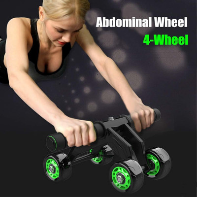 DHEER Abdominal Exercise 4 Wheel Roller with Knee Mat Ab Exerciser(Multicolor)
