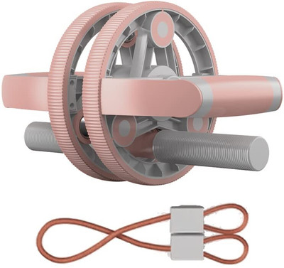 Fitness Scout 4 in 1 AB Roller Kit Multifunction Abs Roller With Push Up Bar & Resistance Tube Ab Exerciser(Pink)