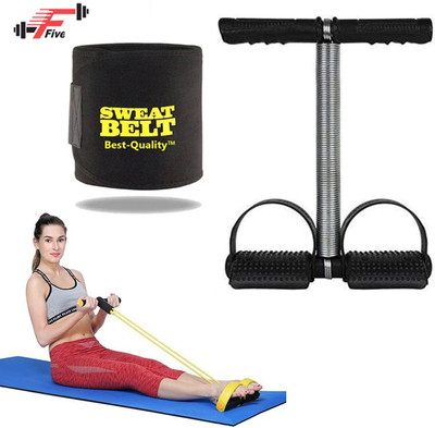 FFive Tummy Trimmer with Sweat Belt Combo Weight Loss Fitness Equipment Ab Exerciser(Black)