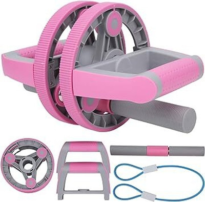 GJSHOP Ab Roller Wheel for Training Abdomen & Core Strength, 14-in-1 Exercise Equipment Ab Exerciser(Pink)