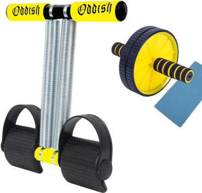 Oddish Tummy Trimmer 12inch Double Spring with Ab Roller Home Gym Ab Exerciser(Black)