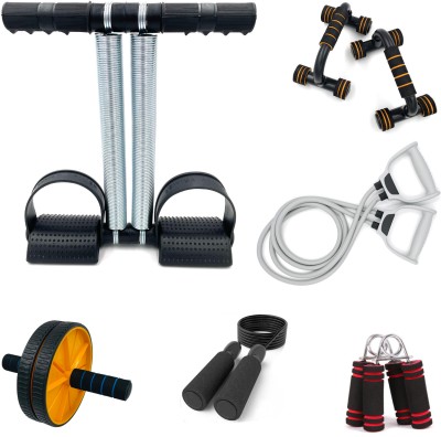 LIVOX Tummy Trimmer, Toning tube, Ab wheel Roller, Pushup Bar, Rope, 2handgrip Ab Exerciser(Multicolor)