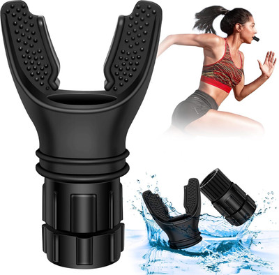 Whipbird Breathing Trainer with Pure Silicone Lung Exerciser Enhance Lung Capacity Ab Exerciser(Black)