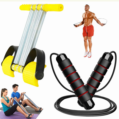 Qucikfit Set Of 2 Triple Spring Tummy Trimmer And Skipping Rope Waist Trimmer Ab Exerciser(Multicolor)