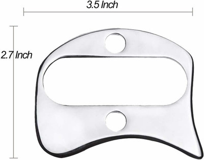 NJVJ IASTM D Shape Tools | Myofascial Release Massage Tool D Shape For Physiotherapy Ab Exerciser(Silver)