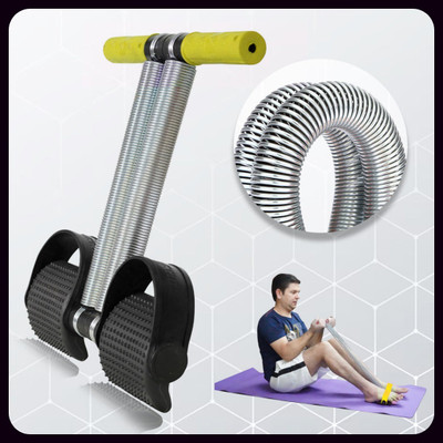 Athlian New_Double Spring Tummy Trimmer for -Portable Fitness Equipment for Home Ab Exerciser(Yellow)