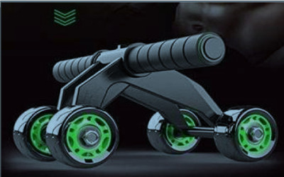 KBCCRAZY 4 Wheel AB Roller Exercise Machine Ab Exerciser(Black, Green)