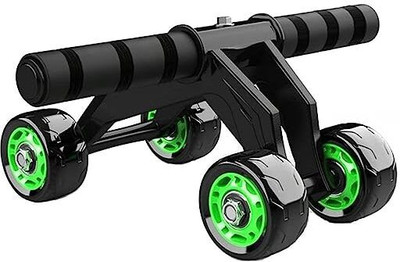 Argyle Four Wheel Ab Roller Exerciser, Ab Roller Wheel Abdominal Core Exerciser Ab Exerciser(Black, Green)