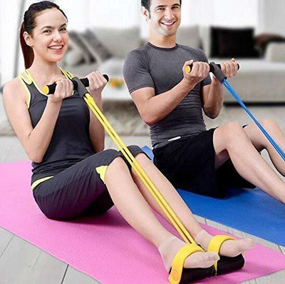 HACKERX Pull Rubber Rope Reducer Arms Legs Stretching Tummy Waist Reducer Exerciser Body Ab Exerciser(Multicolor)