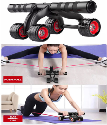 NR CREATION 4 WHEEL POWER ABDOMINAL ROLLER AB WORKOUT ROLLER AB EXERCISER Ab Exerciser(Red, Black)