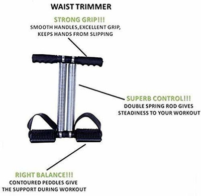 Aim DOUBLE STEEL SPRING TUMMY TRIMMER Ab Exerciser Ab Exerciser(Black, Silver)