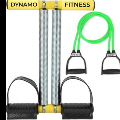 Dynamo Double Spring Tummy Trimmer For Workout & Heavy Resistance Tube(Yellow, Green) Ab Exerciser(Multicolor)