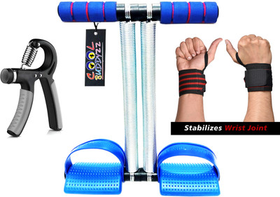 Cool Buddyzz Double Spring Tummy Trimmer | Wrist Band | Hand Gripper Ab Exerciser(Multicolor)