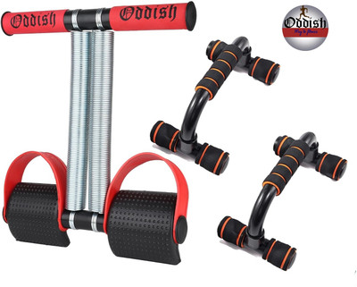 Oddish Double Spring Tummy Trimmer and Push up Bar combo for men& women Ab Exerciser(Red)