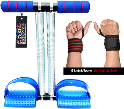Cool Buddyzz Double Spring Tummy Trimmer Weightlifting Wristband Sport HandWrist Support Ab Exerciser(Blue)