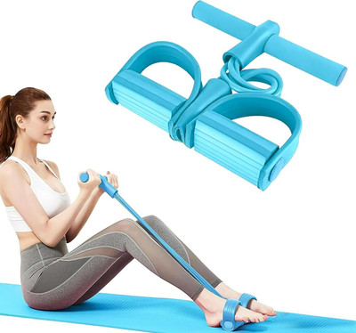 xwipe Pull Reducer Training Bands 4 Tubes Body Trimmer Pedal Yoga Body Exerciser Ab Exerciser(Multicolor)