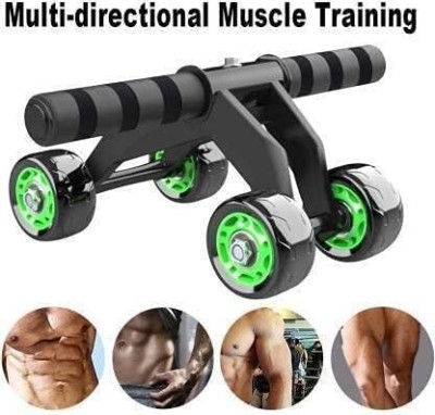 DHEER Abdominal 4wheel ab roller upgraded for with Knee Mat Steel Handle for Men&Women Ab Exerciser(Green, Black)