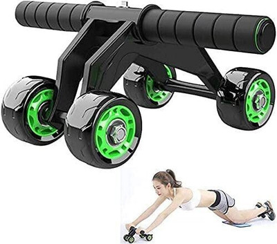 IRONCORE Abdominal Abs Exercise Roller Elbow Support-Core Strength Training 4-Wheel Ab Exerciser(Black, Green)
