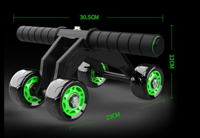 IPLLIVE 4 Wheel roller Exerciser for Abdominal Stomach with Knee Mat for Unisex Ab Exerciser(Multicolor)
